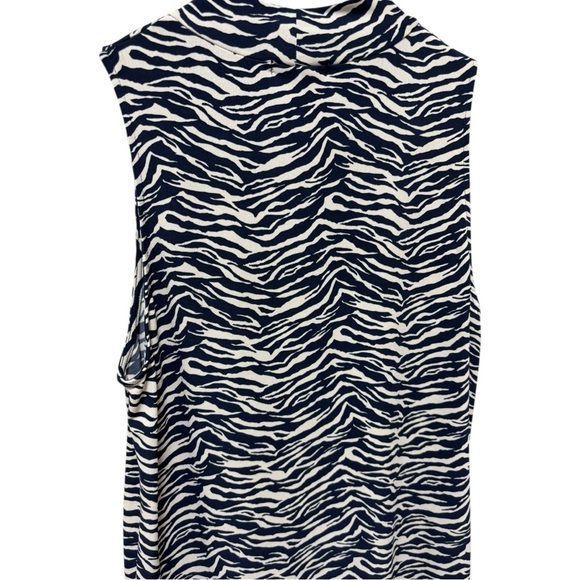 Beacon Zebra Print Sleeveless Mock Neck Top L - Picture 8 of 10